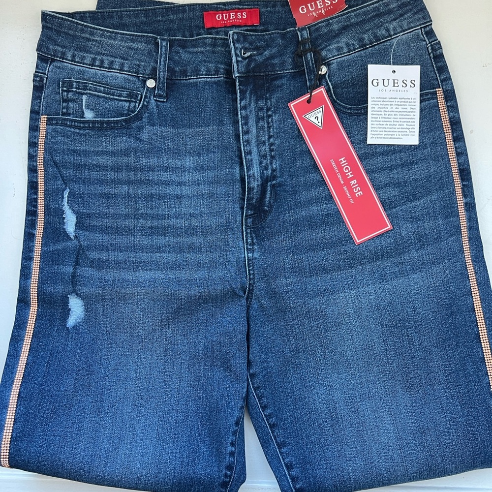 Guess Skinny Jeans with crystal trim size 10/30 - Picture 6 of 7